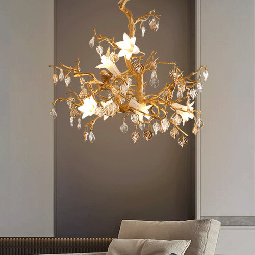 Copper Branch Chandelier Creative Crystal Chandelier copper.